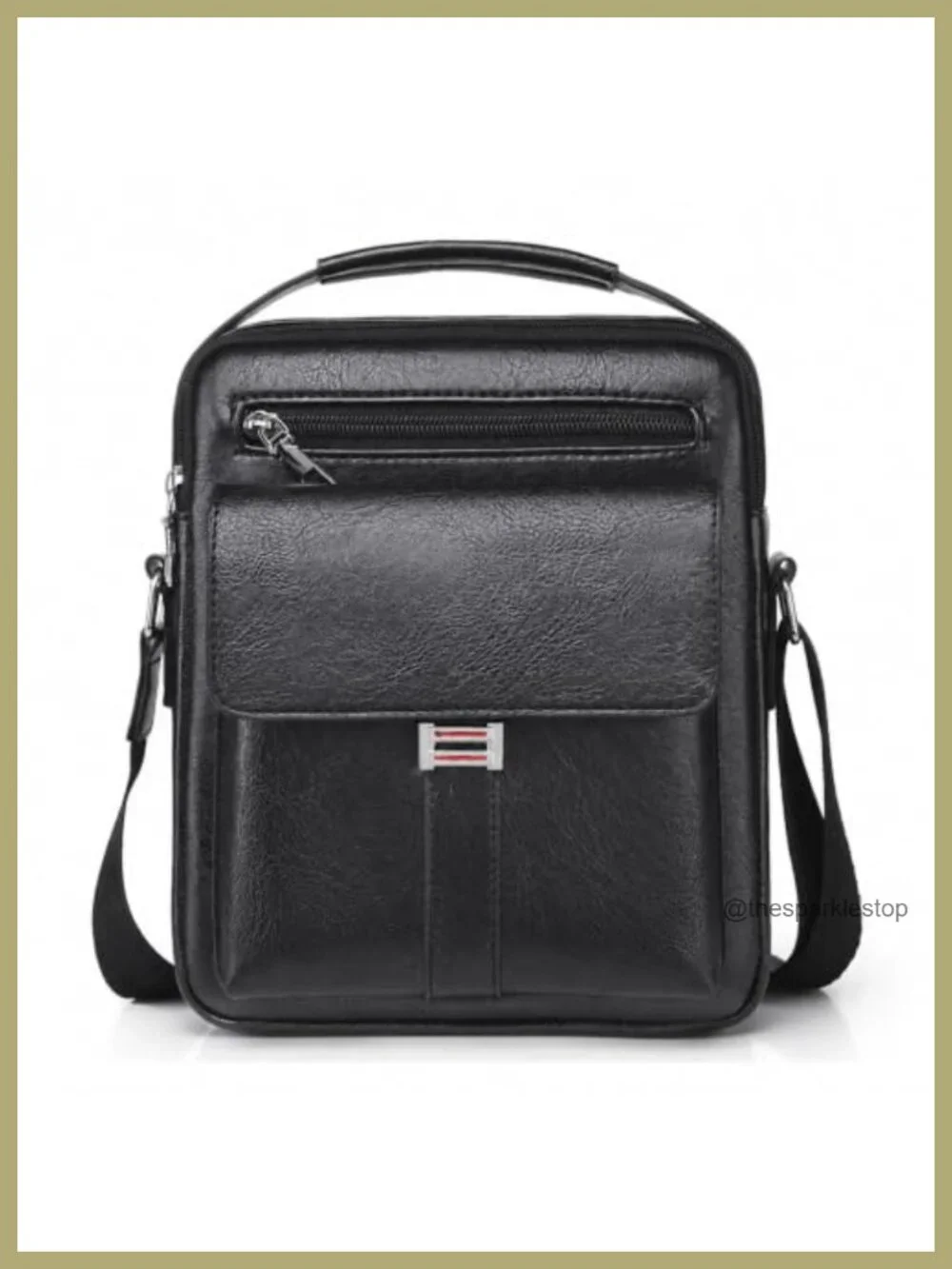 Vintage Faux Leather Crossbody Messenger Bag Men | Adjustable Strap Top Handle